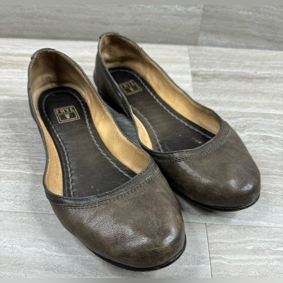 Frye Carson Round Toe Leather Sole Ballet Flats 7B - Picture 1 of 13